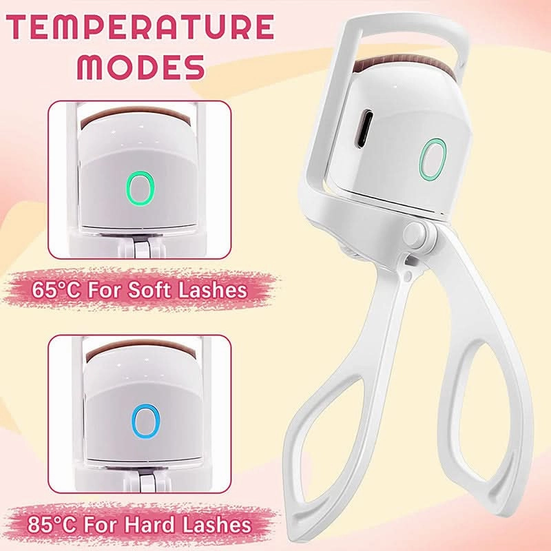 USB Heated Eyelash Curler – Dual Temperature, Portable