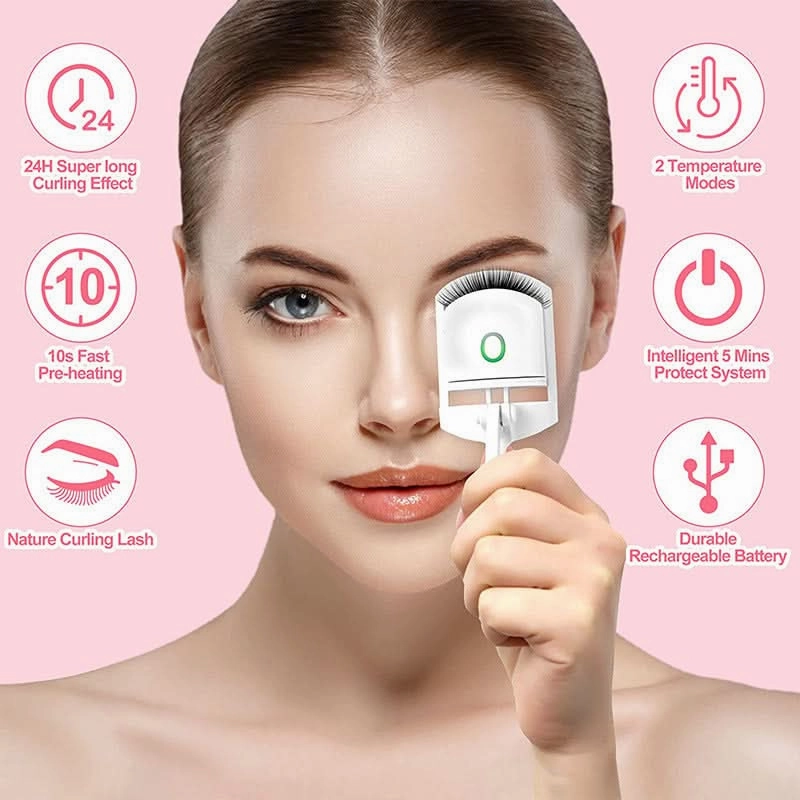USB Heated Eyelash Curler – Dual Temperature, Portable