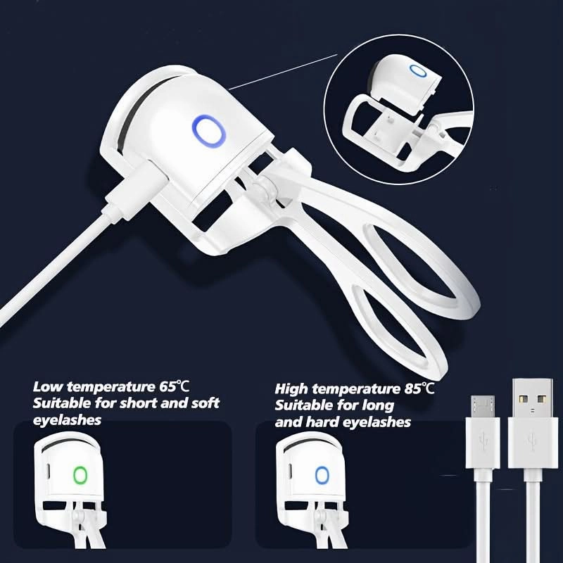 USB Heated Eyelash Curler – Dual Temperature, Portable