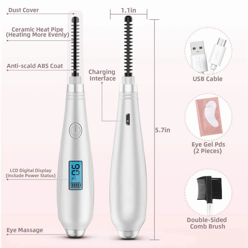 USB Rechargeable Electric Quick Natural Heated Eyelash Curler