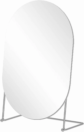 Vanity Desk Table Mirror Makeup Mirror for Desk, Adjustable Rotation Vintage Oval Tabletop Gold Make Up Mirrors for Women