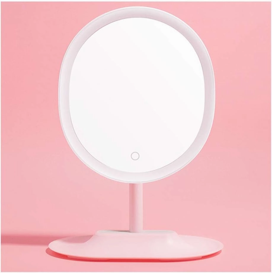 Vanity Mirror Desktop Single-Sided Makeup Mirror High-Definition Oval Bedroom Makeup Mirror Portable Most Suitable for Ladies Gifts Household Cosmetic Mirror