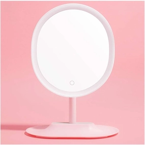 Vanity Mirror Desktop Single-Sided Makeup Mirror High-Definition Oval Bedroom Makeup Mirror Portable Most Suitable for Ladies Gifts Household Cosmetic Mirror