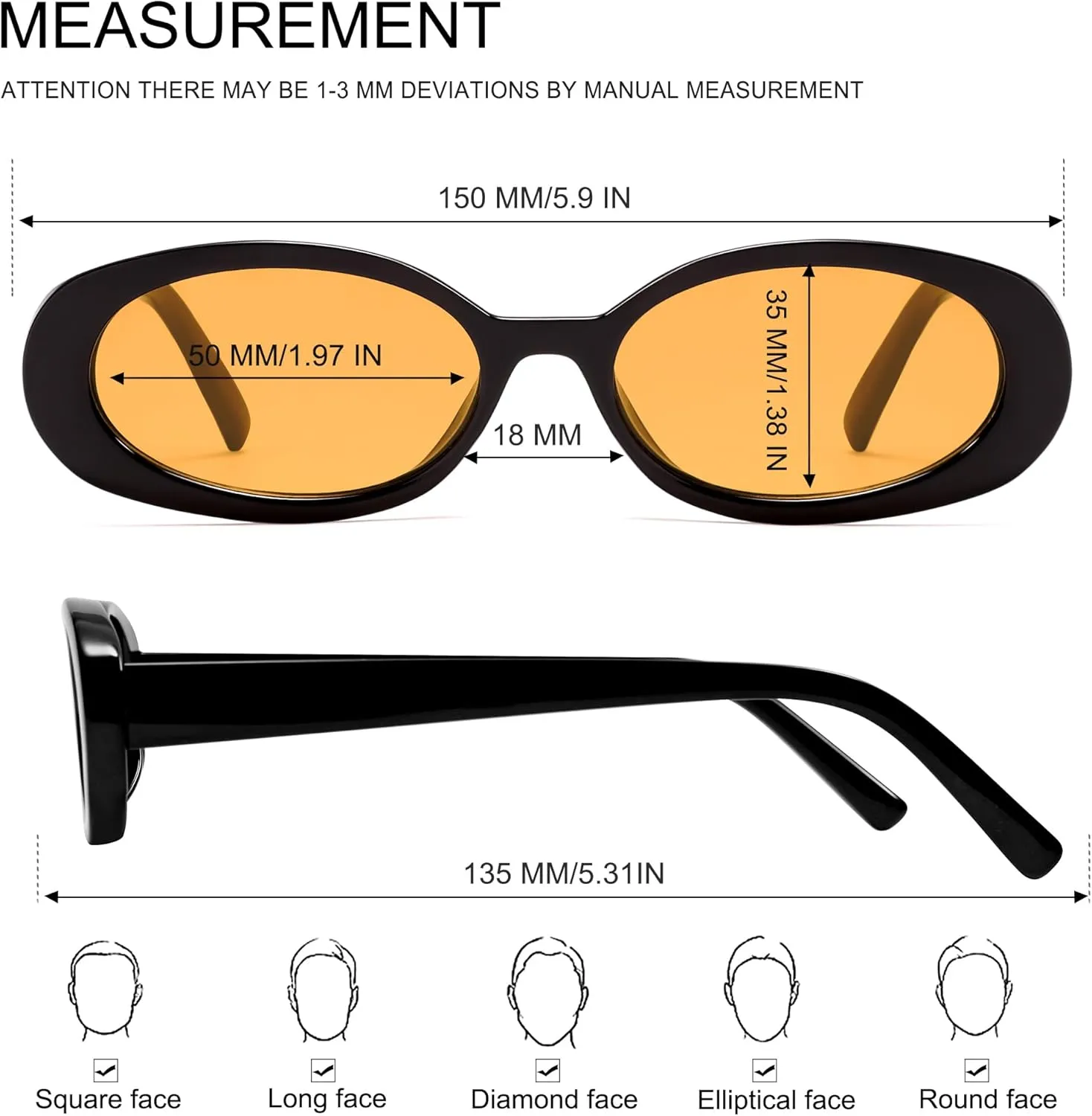 VANLINKER Polarized Retro Oval Sunglasses for Women and Men Small 90s Style VL9580