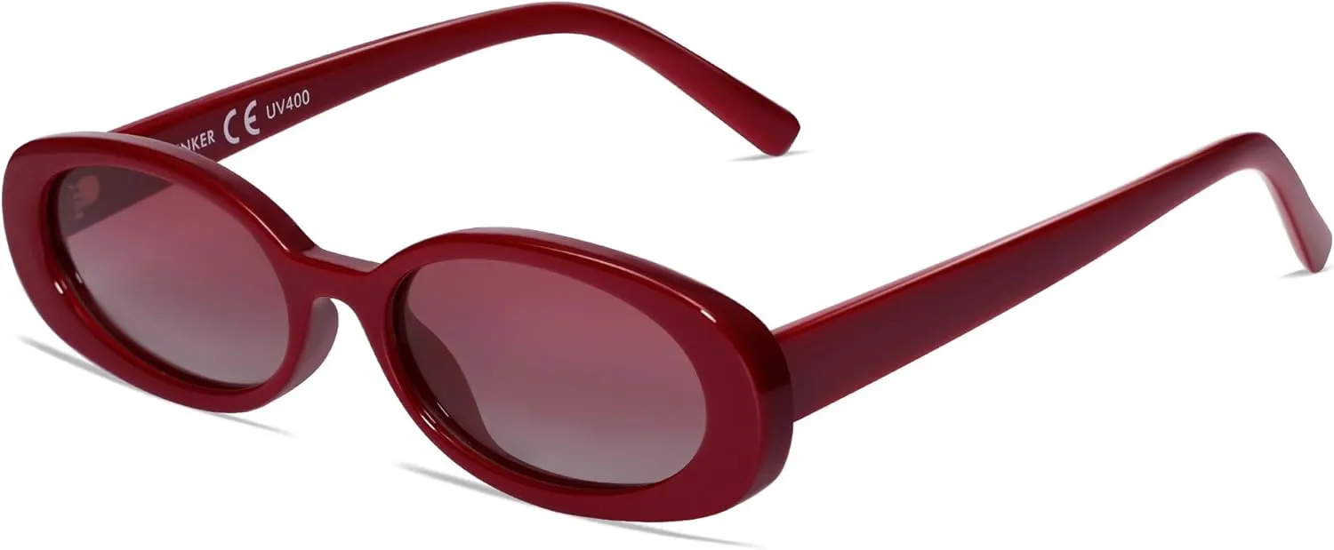 VANLINKER Polarized Retro Oval Sunglasses for Women and Men Small 90s Style VL9580