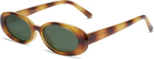 VANLINKER Polarized Retro Oval Sunglasses for Women and Men Small 90s Style VL9580