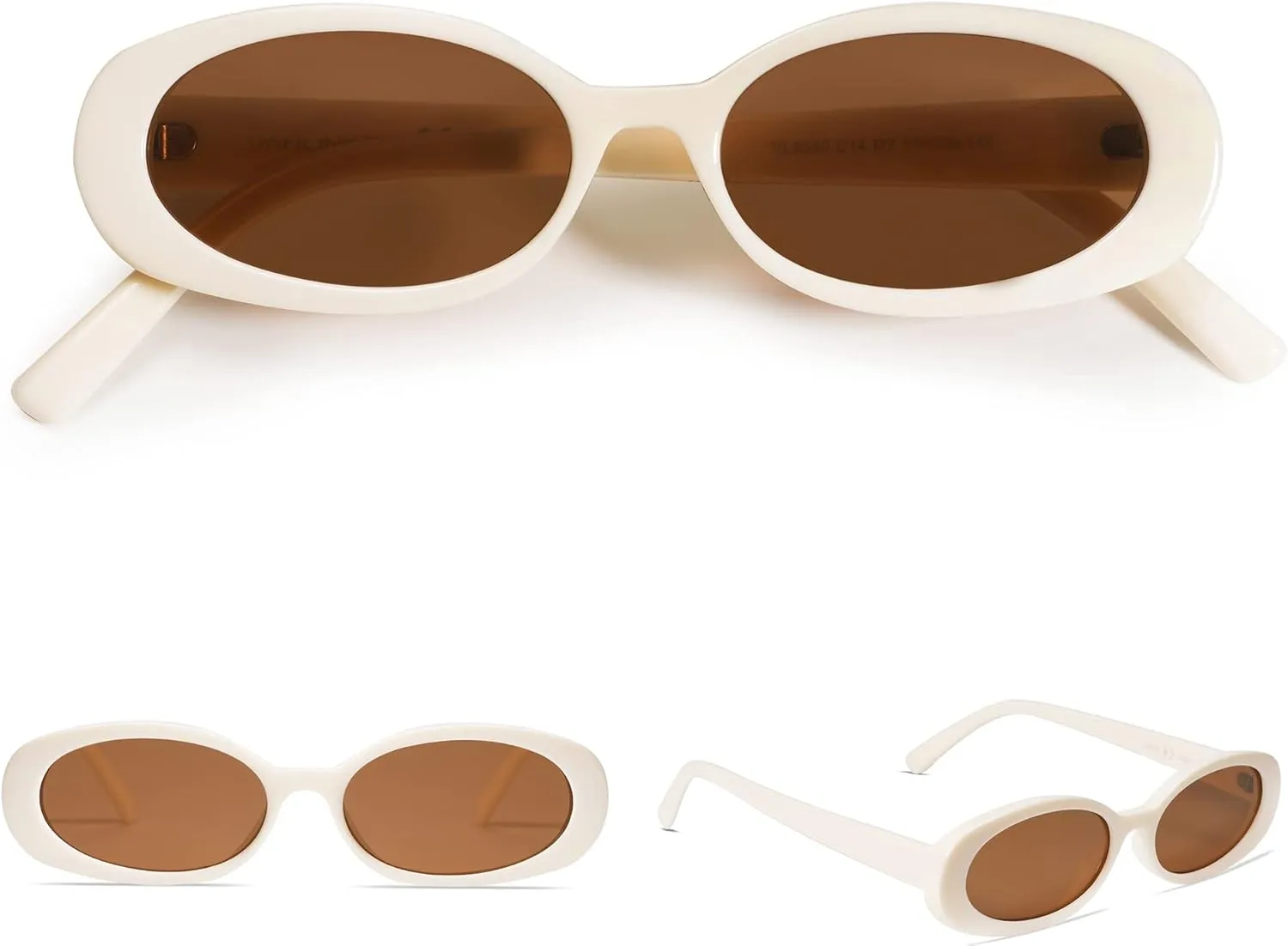 VANLINKER Polarized Retro Oval Sunglasses for Women and Men Small 90s Style VL9580