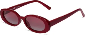 VANLINKER Polarized Retro Oval Sunglasses for Women and Men Small 90s Style VL9580