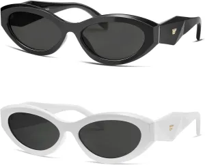 VANLINKER Trendy Small Polarized Cat Eye Sunglasses for Women Thick Oval Shades VL9777