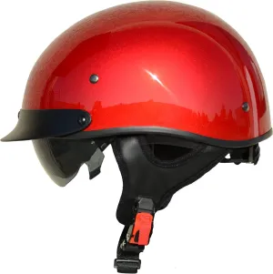 Vega Motorcycle Warrior II Half Helmet with Special Size Adjuster Sun Visor Quick Release Buckle DOT Approved Suits Men Women