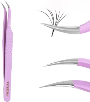 VEYES INC Fiber Tip Eyelash Extension Tweezers Volume J45 Lash Tweezers For Professional Eyelash Extension Tool