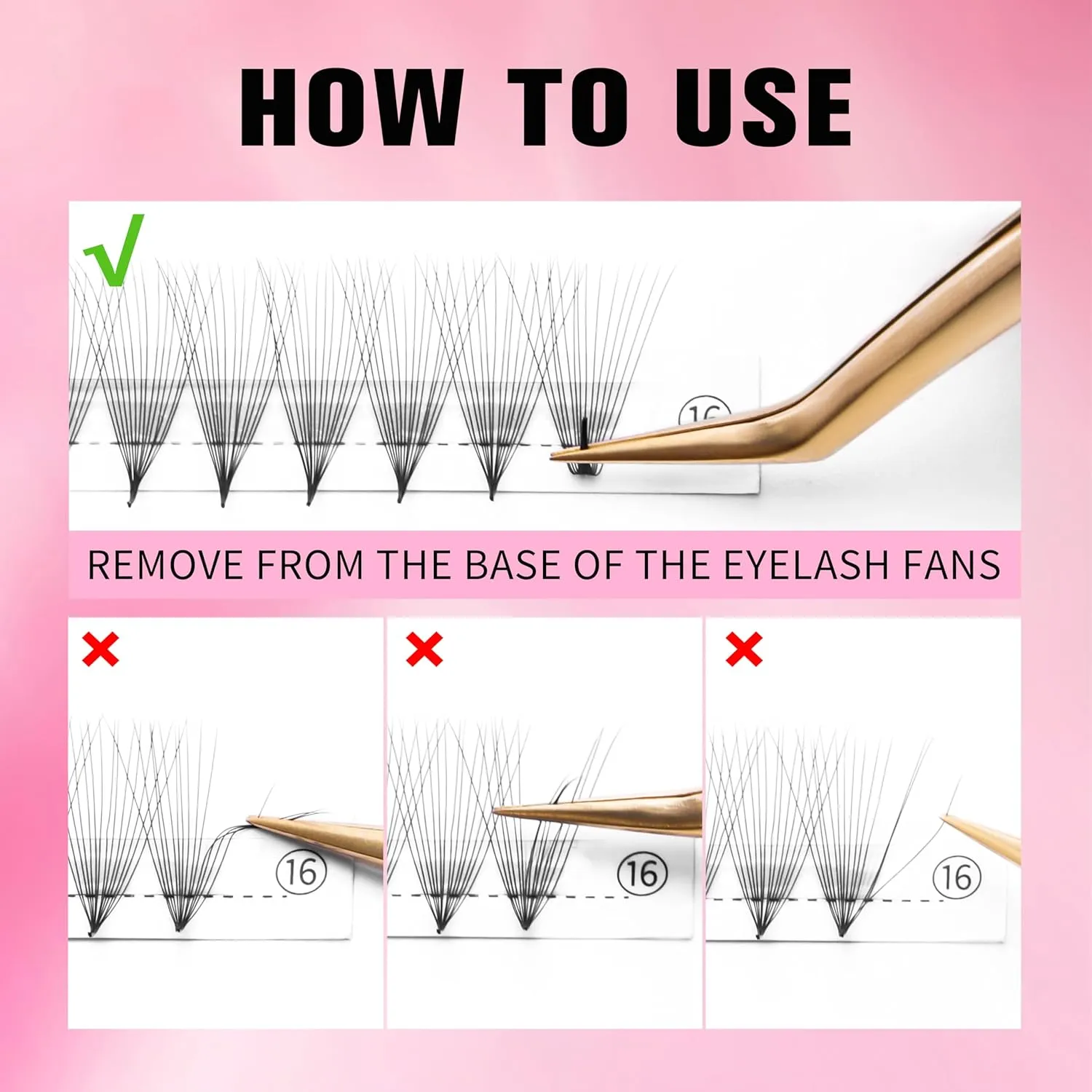 VEYES INC Premade Fans Eyelash Extensions 3D-14D C/D curl 9-16mm Natural & Volume Mixed Length Eyelash Tray, Professional Lash Supplies, Matte Black(5D 0.07 D-curl 9-16mm)