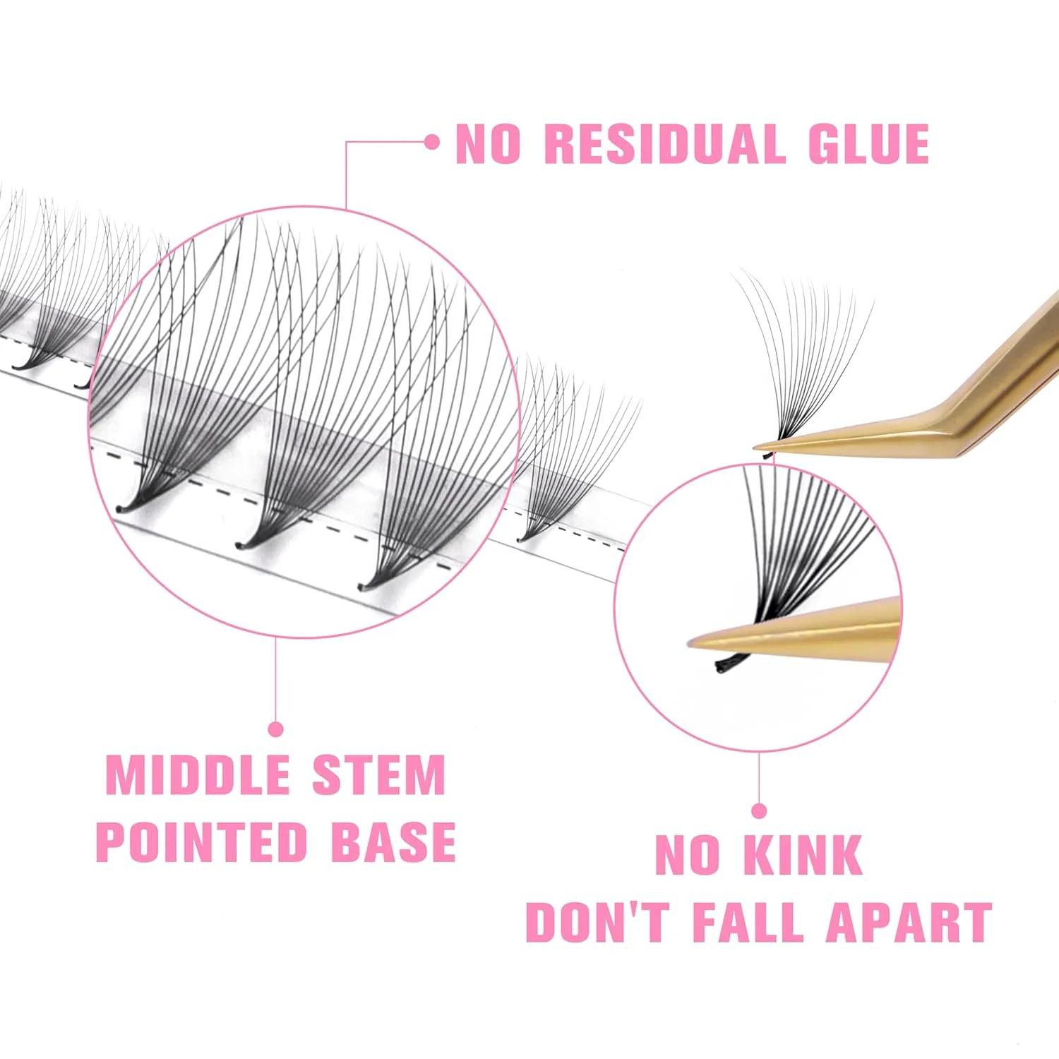 VEYES INC Premade Fans Eyelash Extensions 3D-14D C/D curl 9-16mm Natural & Volume Mixed Length Eyelash Tray, Professional Lash Supplies, Matte Black(5D 0.07 D-curl 9-16mm)