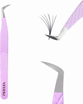 VEYES INC Fiber Tip Eyelash Extension Tweezers Volume G01 Lash Tweezers For Professional Eyelash Extension