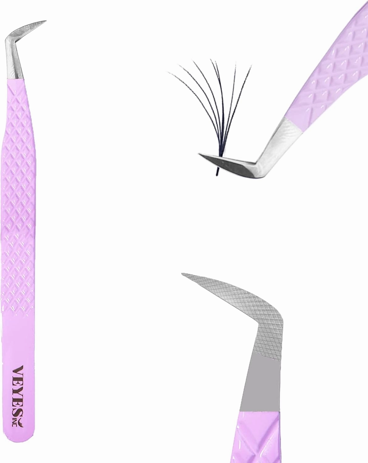 VEYES INC Fiber Tip Eyelash Extension Tweezers Volume G01 Lash Tweezers For Professional Eyelash Extension