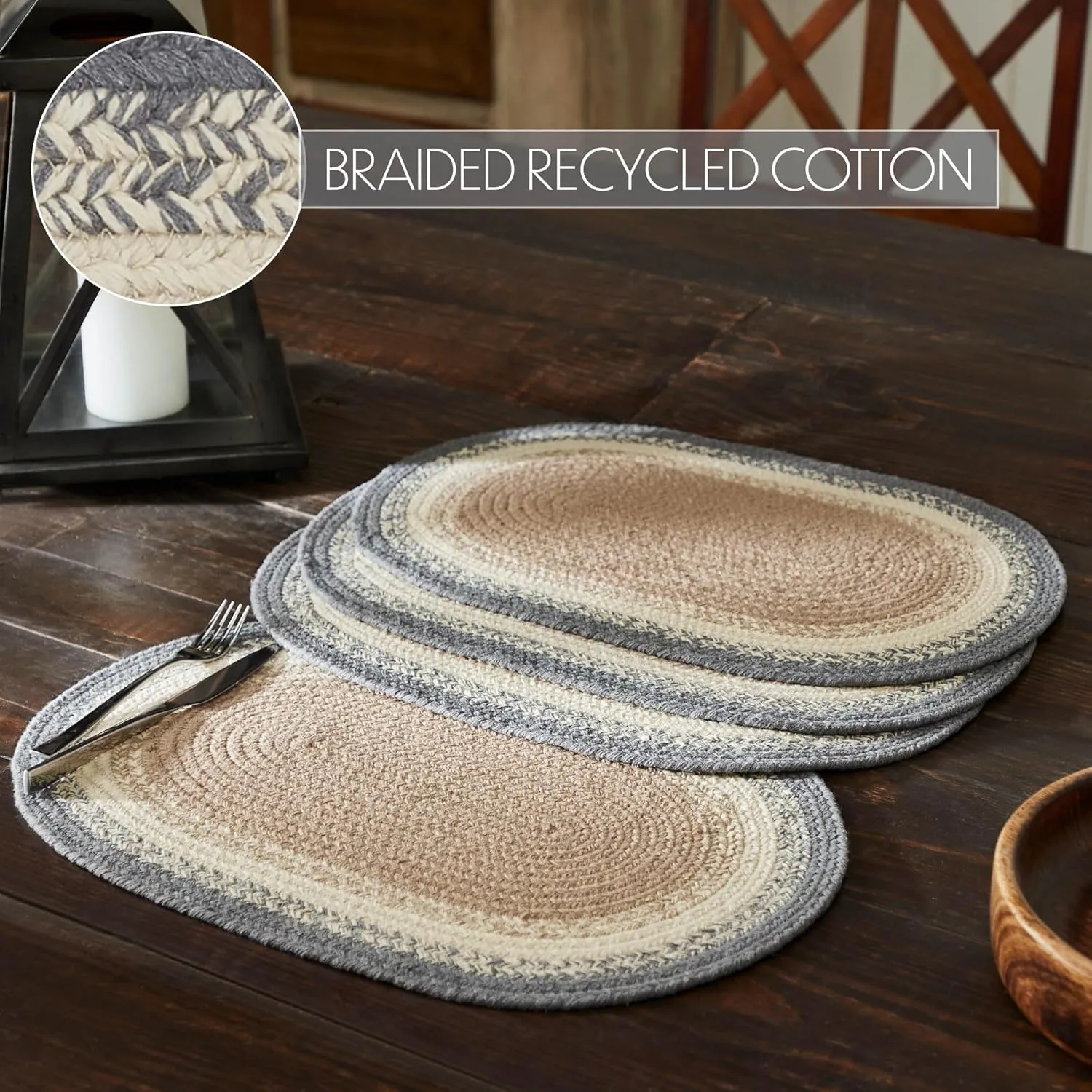 VHC Brands Finders Keepers Oval Placemat Set of 4 13x19