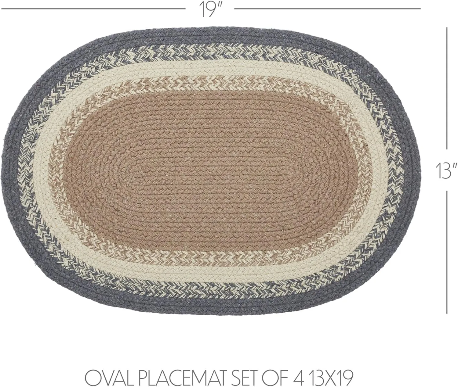 VHC Brands Finders Keepers Oval Placemat Set of 4 13x19