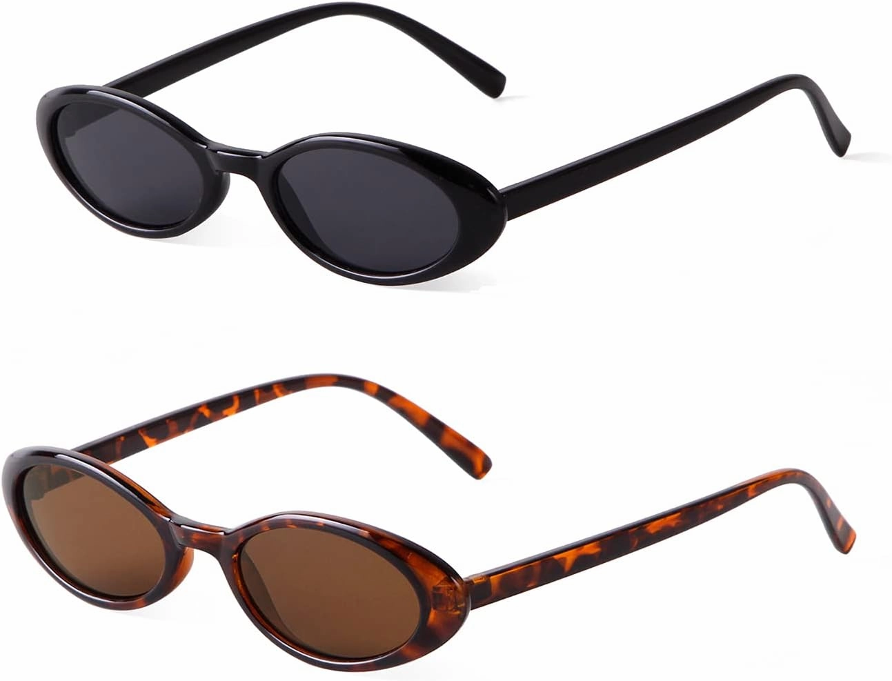 VIA LEECA Trendy Oval Sunglasses Women 90’s Vintage Sun Glasses Fashion Tinted Glasses UV400 Protection