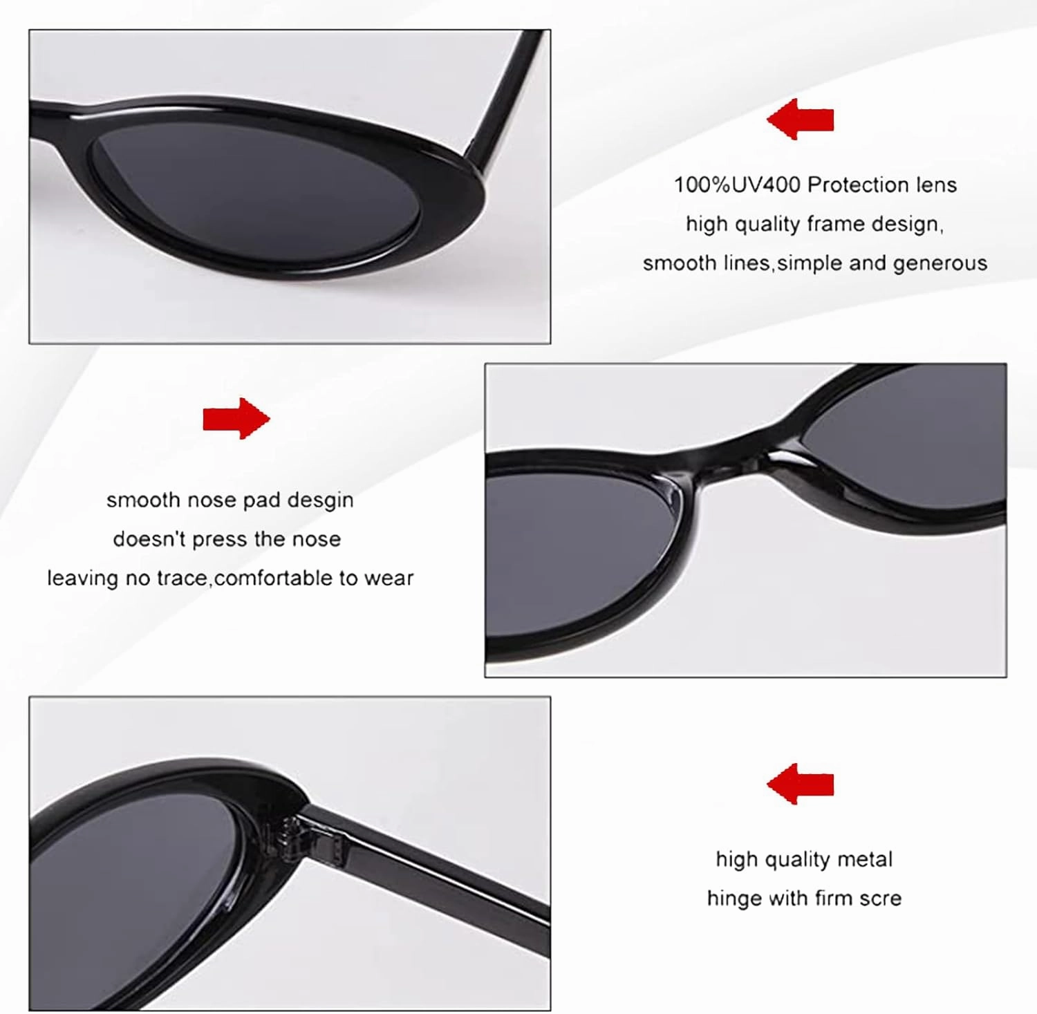 VIA LEECA Trendy Oval Sunglasses Women 90’s Vintage Sun Glasses Fashion Tinted Glasses UV400 Protection