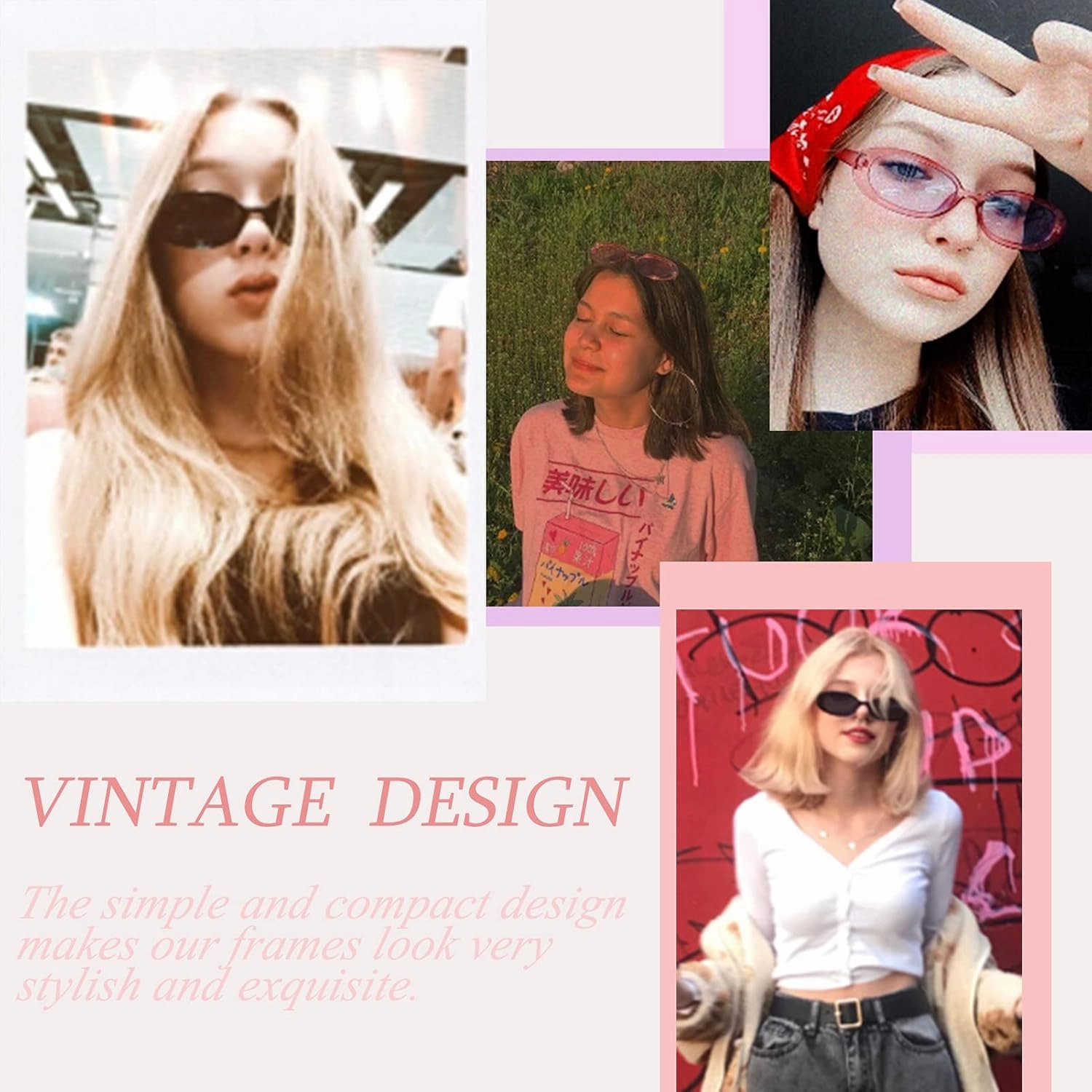 VIA LEECA Trendy Oval Sunglasses Women 90’s Vintage Sun Glasses Fashion Tinted Glasses UV400 Protection