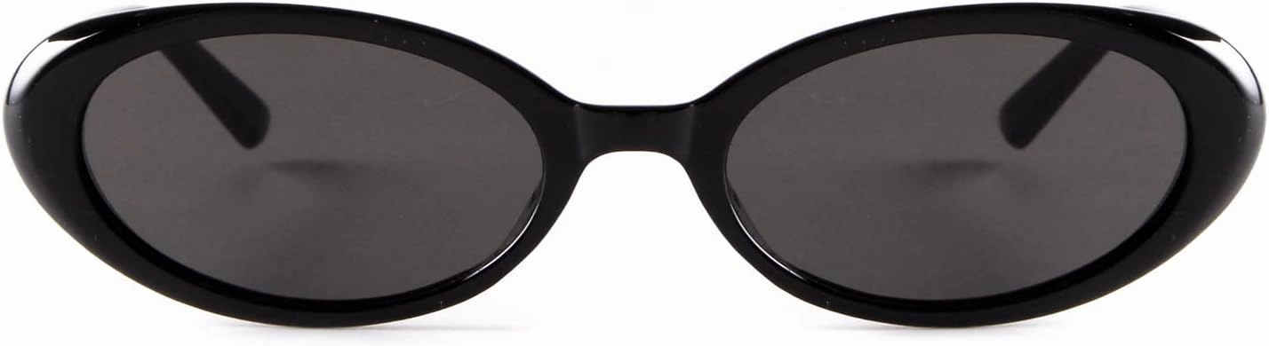 VIA LEECA Trendy Retro Oval Sunglasses for Women, 90s Small Y2K Fashion Vintage Narrow Sun Glasses