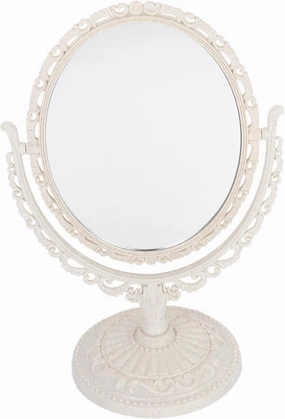 VICASKY 1pc Retro Vanity Mirror Elegant Vanity Mirror Oval Decorative Mirrors Mirror Simple Folding Makeup Mirror for Small Dresser Cosmetic Mirror Makeup Mirror Shaped Plastic Beige