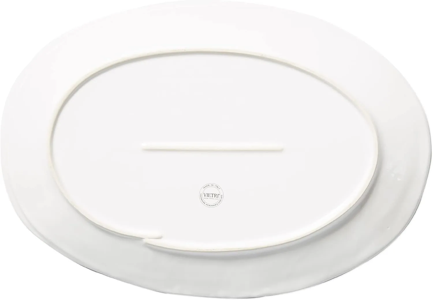 Vietri Lastra Holiday Wite and Green Oval Platter, 18.5" L Stoneware Serving Plate for Steak Salad Dessert & Snack