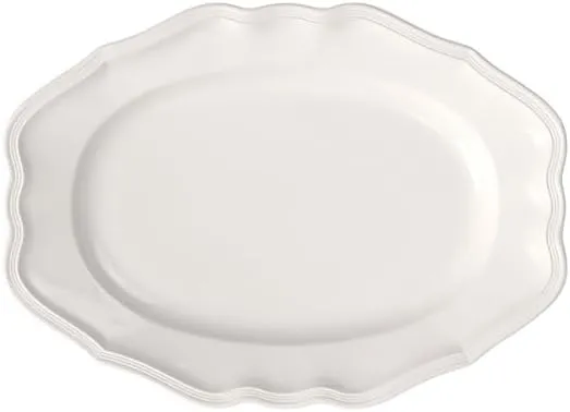 Villeroy & Boch Manoir Oval Platter, Premium Porcelain, Made in Germany, 14.5 x 10.25 in, White