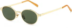 Vintage Classic Women Small Oval Metal Frame Fashion Rivets Men Punk Shades Uv400 Sun Glasses