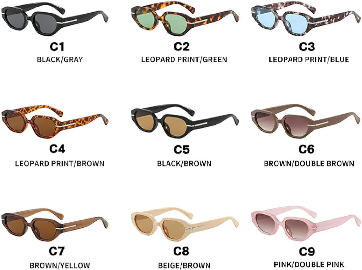 Vintage Small Cat Eye Women Sunglasses Luxury Men Trendy Outdoor Travel Driving Eyewear Uv400