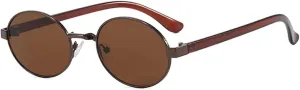 Vintage Small Metal Oval Women Sunglasses Fashion Clear Gradient Shades Uv400 Men Punk Sun Glasses