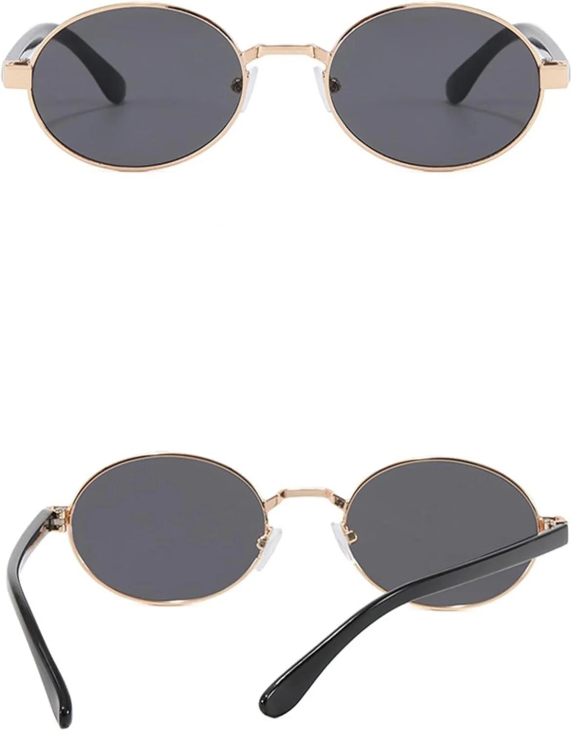 Vintage Small Metal Oval Women Sunglasses Fashion Clear Gradient Shades Uv400 Men Punk Sun Glasses