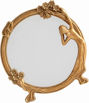 Vintage Makeup Mirror for Women Elegant Desktop Vanity Mirror with Exquisite Relief Ornament Design for Home Dormitory and Dressing Use