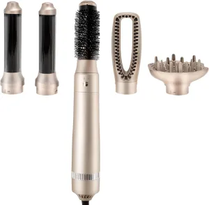 VOCOSTE 5 in 1 Air Styler, Hot Air Brush Hair Dryer & Curling Iron with Attachments, Professional Multi-Styler for Straightening, Volumizing, and Drying, Lightweight & Fast Heat, Champagne