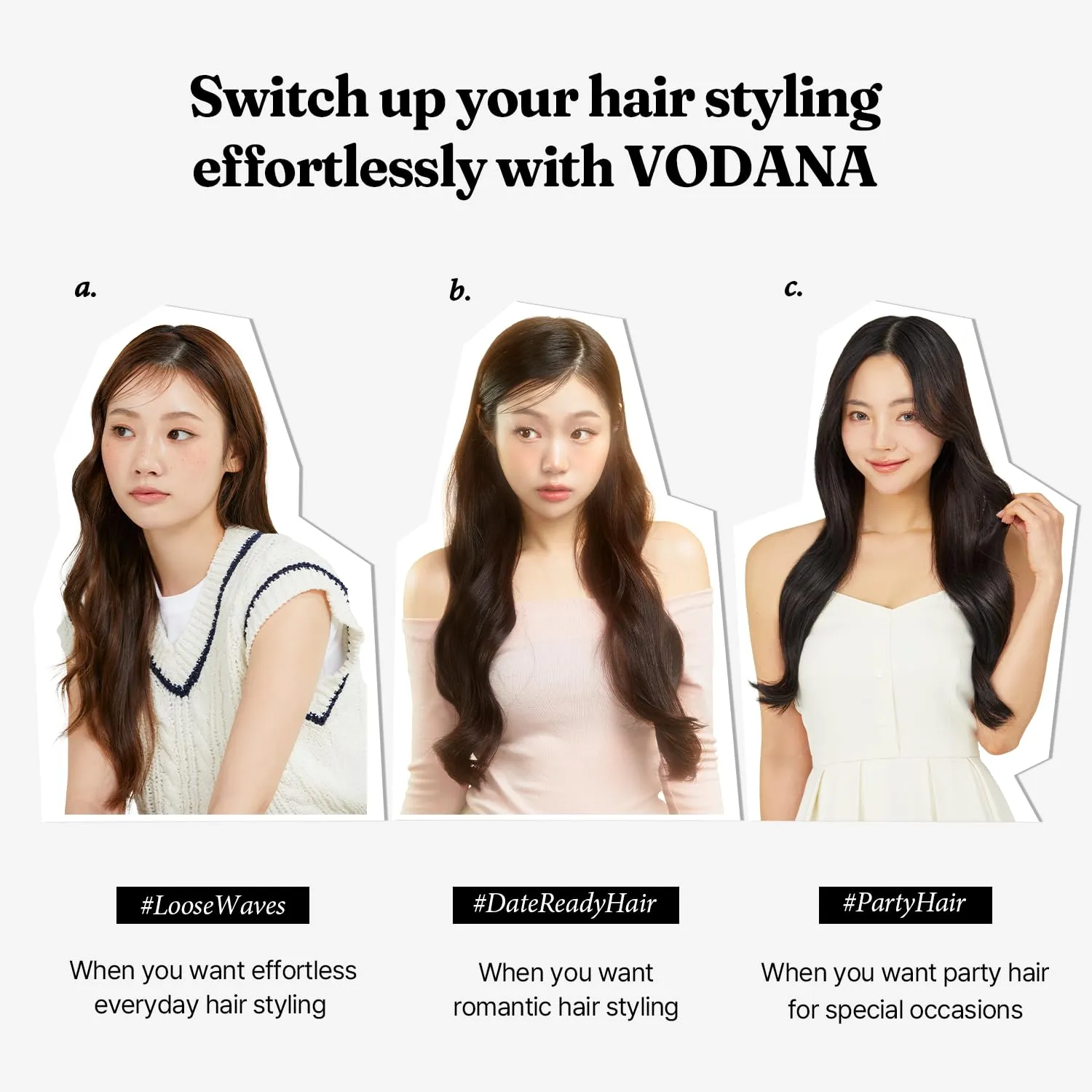 VODANA Professional GlamWave Ceramic Curling Iron, Long-Lasting Natural Curls, Instant Heat, Hair Curler, Curling Wand, Available in USA (1.4 inch, Creamy Blue)