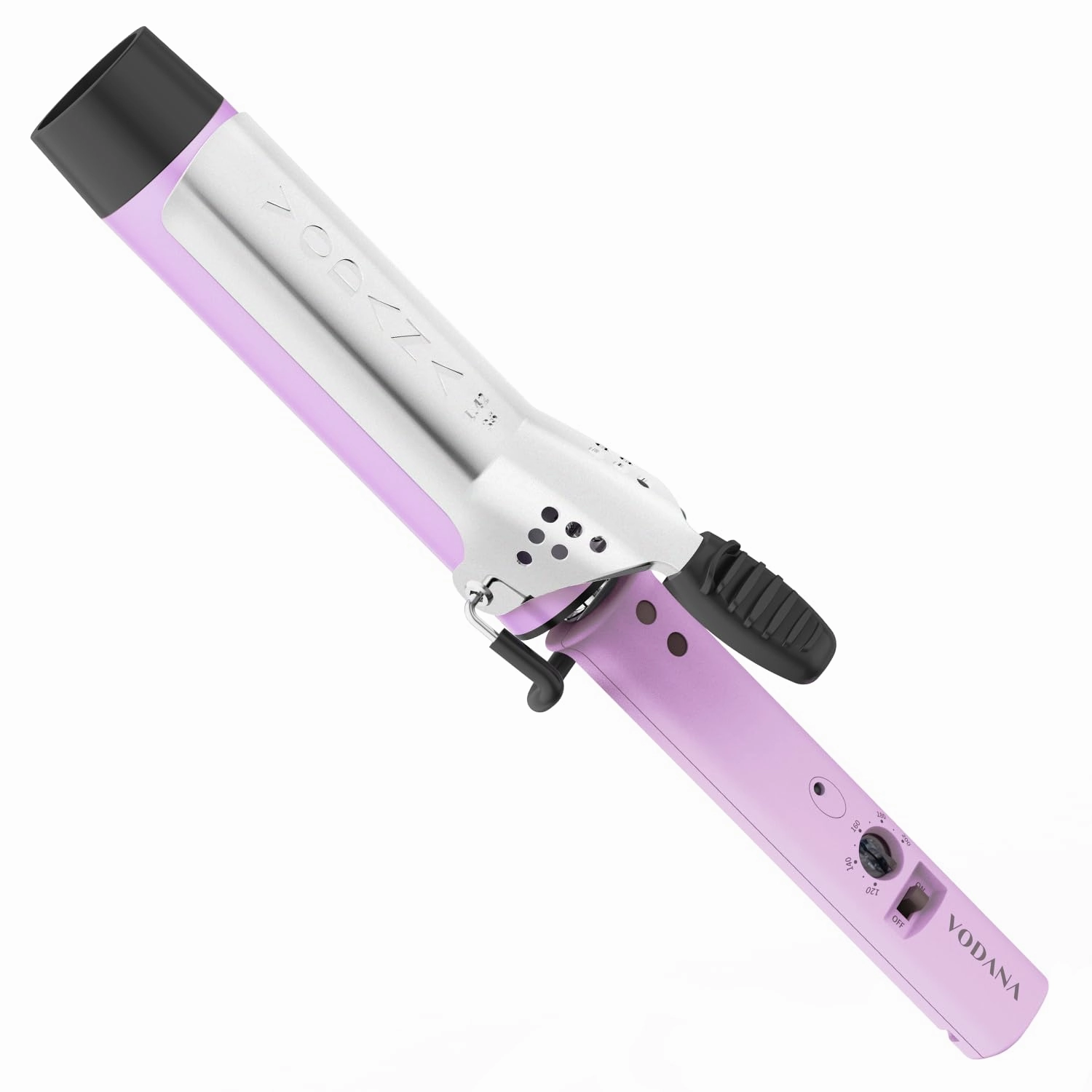 VODANA Professional GlamWave Ceramic Curling Iron, Long-Lasting Natural Curls, Instant Heat, Hair Curler, Curling Wand, Available in USA (1.6 inch, Lavender)