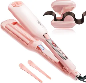 Wave Curling Iron – Adjustable Temperature for Different Hair Types, Creates Loose or Deep Waves Depending on Styling Technique