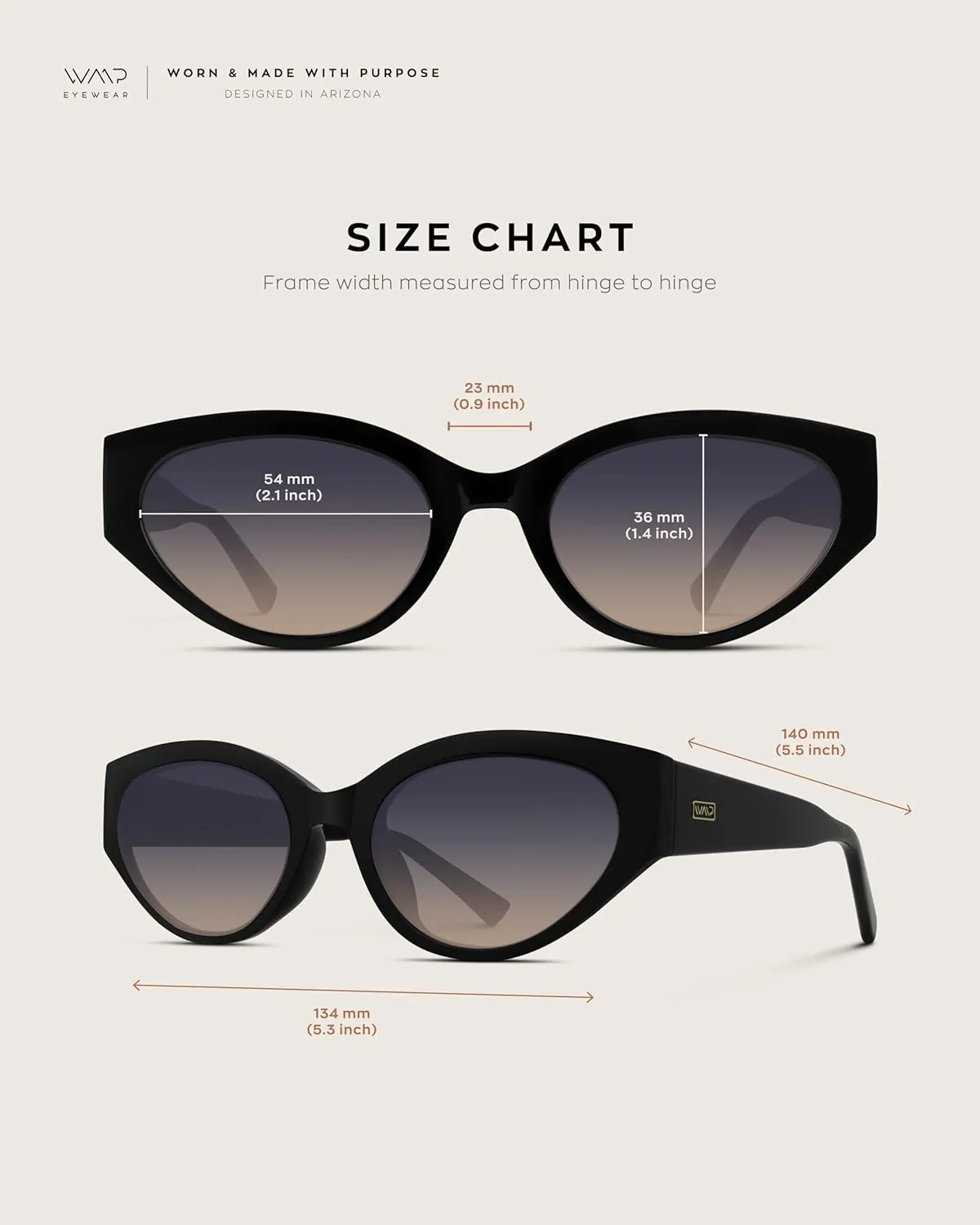 WearMe Pro Women's Oval Cat Eye Sunglasses, Vintage Slim Frame, Gradient UV Protection Lenses