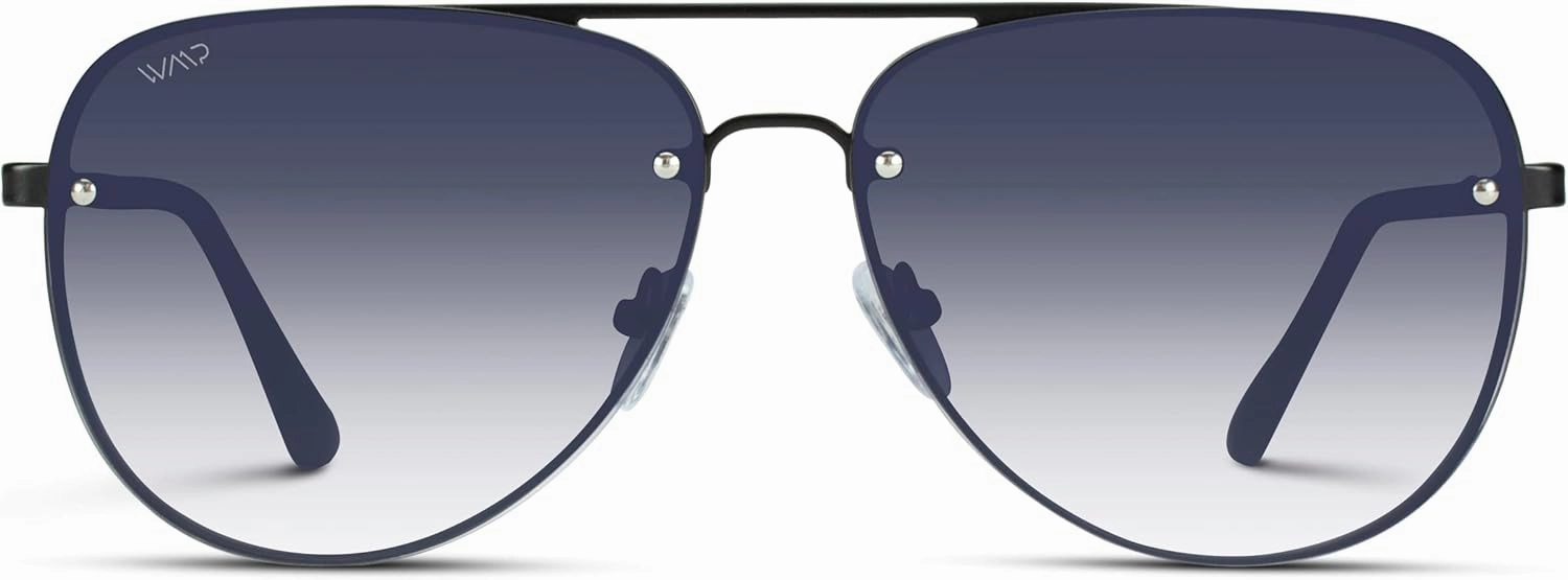 WearMe Pro Oversized Aviator Sunglasses with Rimless Gradient Lenses
