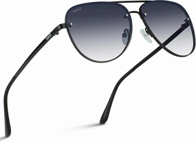 WearMe Pro Oversized Aviator Sunglasses with Rimless Gradient Lenses