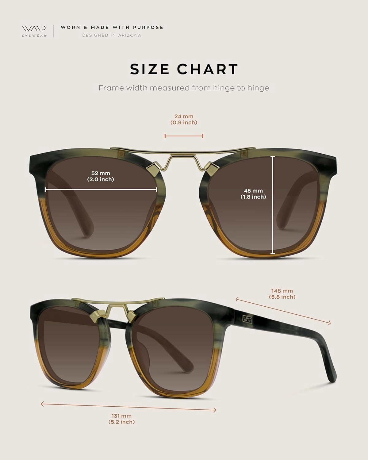 WearMe Pro WMP Eyewear - Women's Oversized Polarized Sunglasses: Square Vintage Style with Metal Double-Bar Bridge