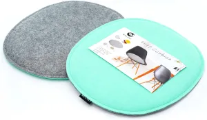 Welaxy Felt Chair Pads seat Cushion DSW Plastic Chairs Pads 2-Piece Oval Shape Easter Spring Gifts Resolution (Mint Green   Gray)