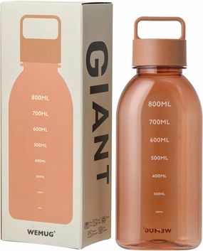 WEMUG Water Bottle 1000ml Water Bottle (Ultra Light & High Seal Without Silicone) Sports Bottle Giant Amber, orange (amber)