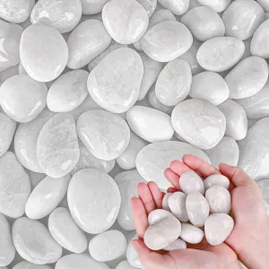 White River Rocks for Plants 11.25 LB Small Decorative Pebbles 1"-1.5" Polished Stones Smooth Aquarium Gravel for Fish Tank Vases Indoor Planters Outdoor Landscaping Garden (180oz)