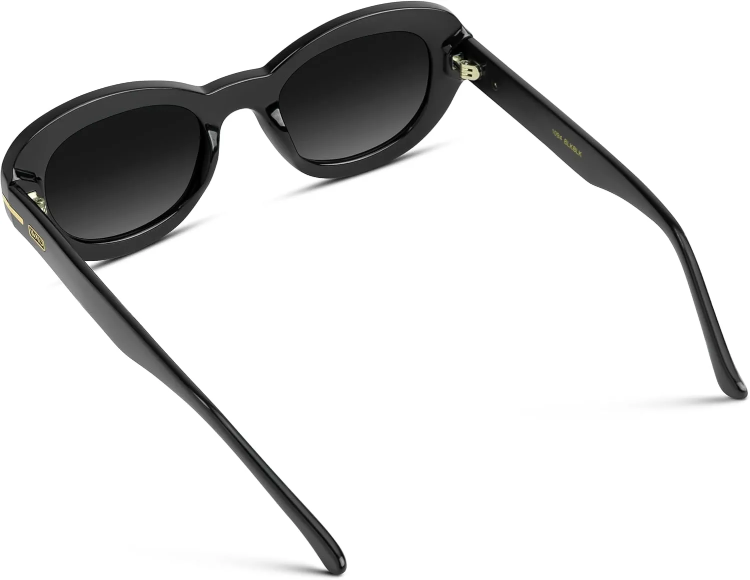 WMP Eyewear - Women’s Retro Oval Sunglasses, Bold Thick Rim Vintage Design, Statement Shades with Gloss Finish, UV Protection