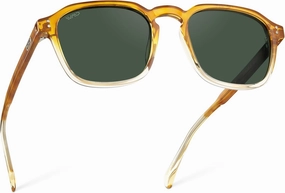 WMP Eyewear - Men's Polarized Square Sunglasses, Wide Fit: Modern Retro Style with Unique Color Combos