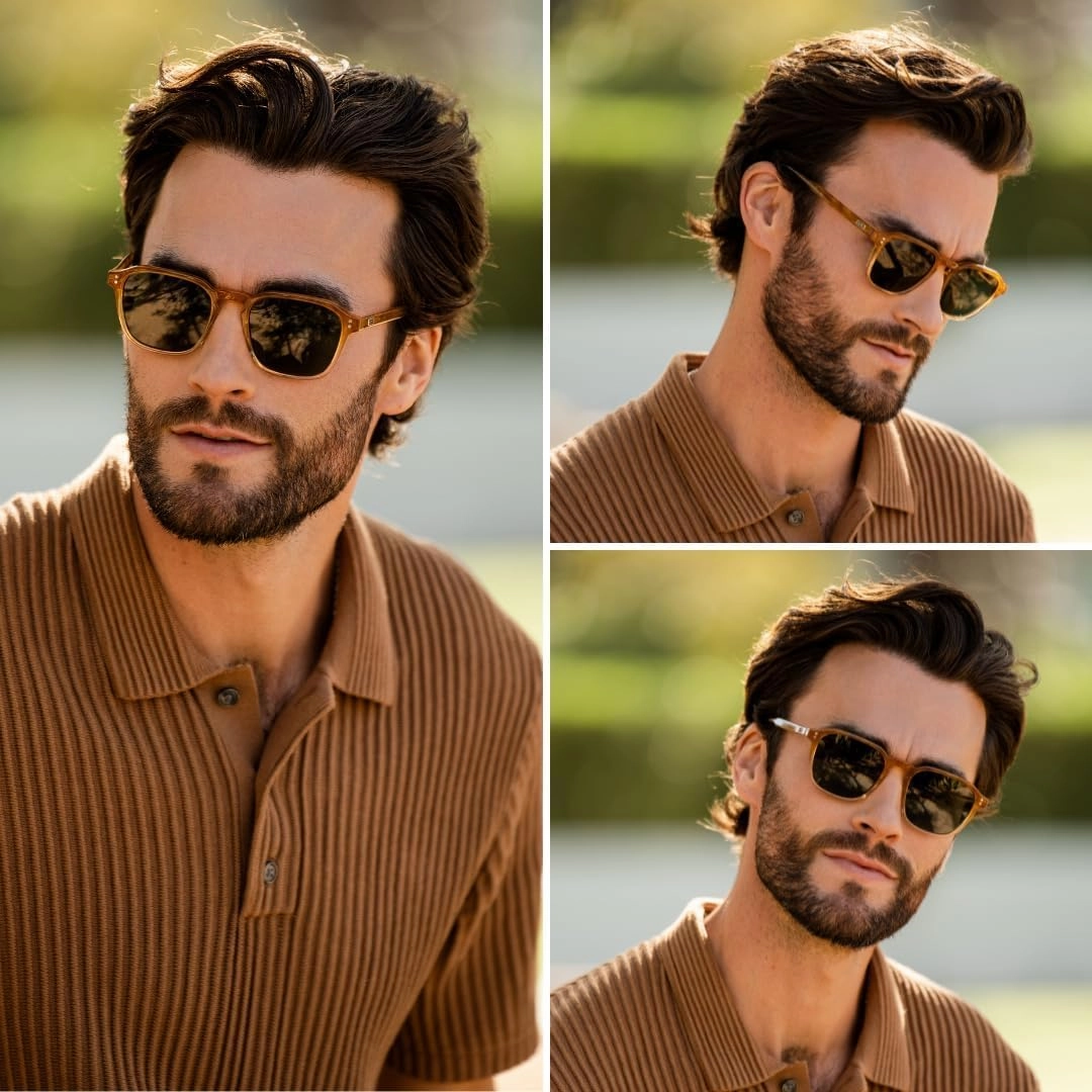 WMP Eyewear - Men's Polarized Square Sunglasses, Wide Fit: Modern Retro Style with Unique Color Combos