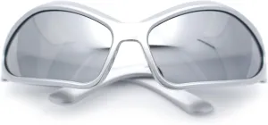 Womens Trendy Wrap Around Bug Eye Oval Sport Fashion Plastic Sunglasses