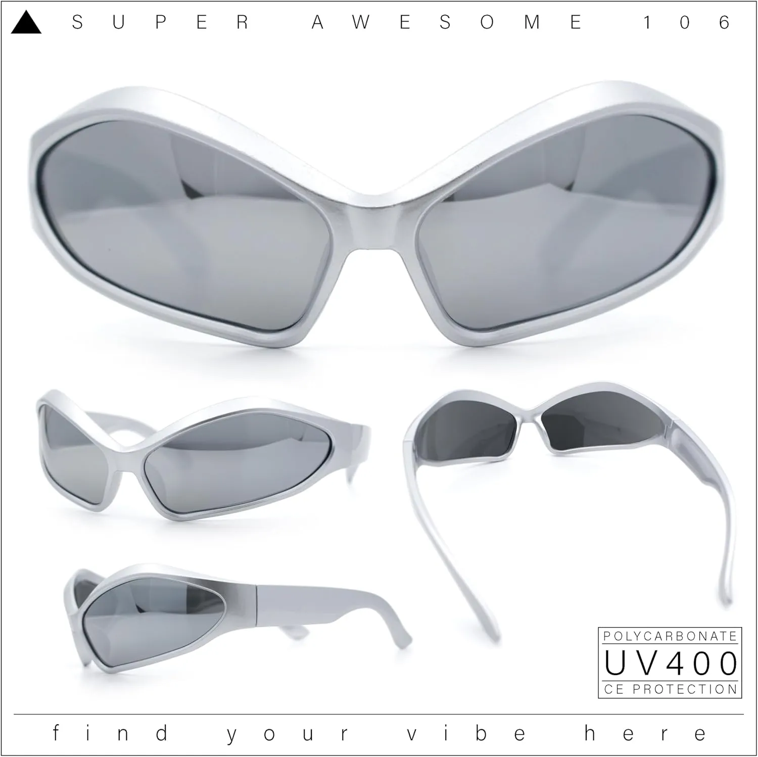Womens Trendy Wrap Around Bug Eye Oval Sport Fashion Plastic Sunglasses