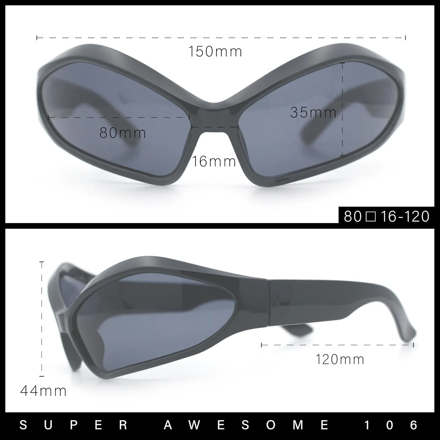 Womens Trendy Wrap Around Bug Eye Oval Sport Fashion Plastic Sunglasses